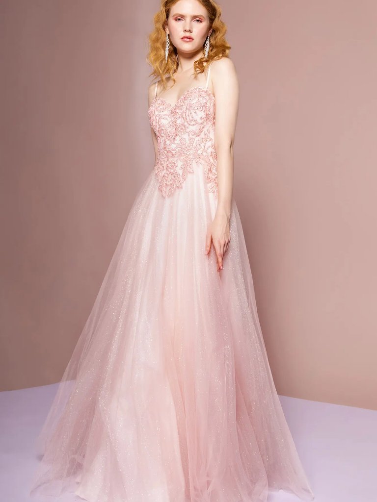New Sweetheart Neck Lace Bodice Evening Dress Gsgl2694